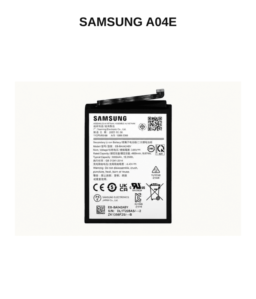 Samsung Galaxy A04E Replacement Battery