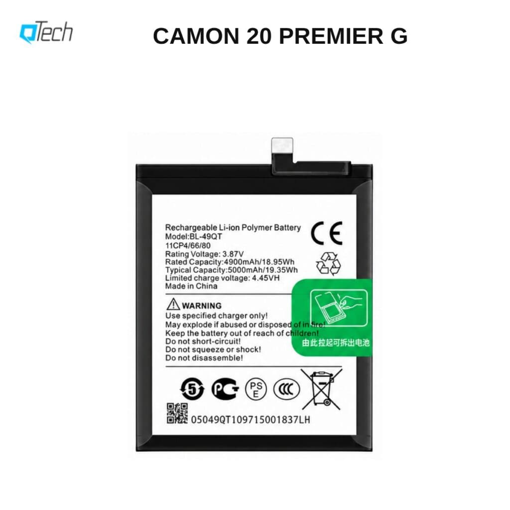 Tecno CAMON 20 PREMIER G Replacement Battery