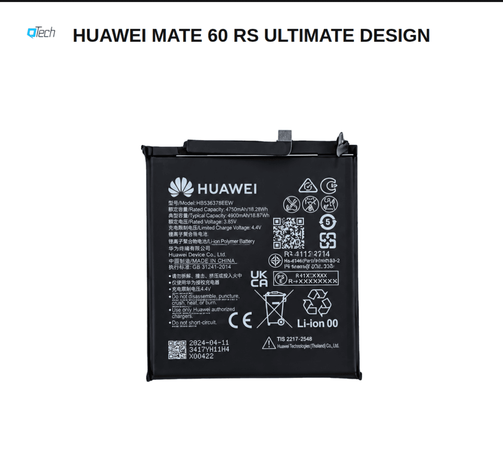 Huawei Mate 60 RS Ultimate Design Battery