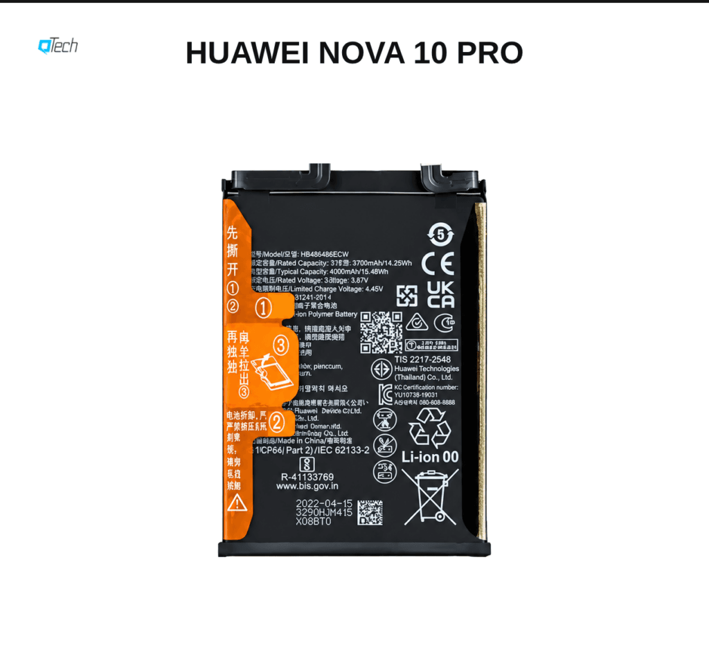 Huawei nova 10 Pro Battery