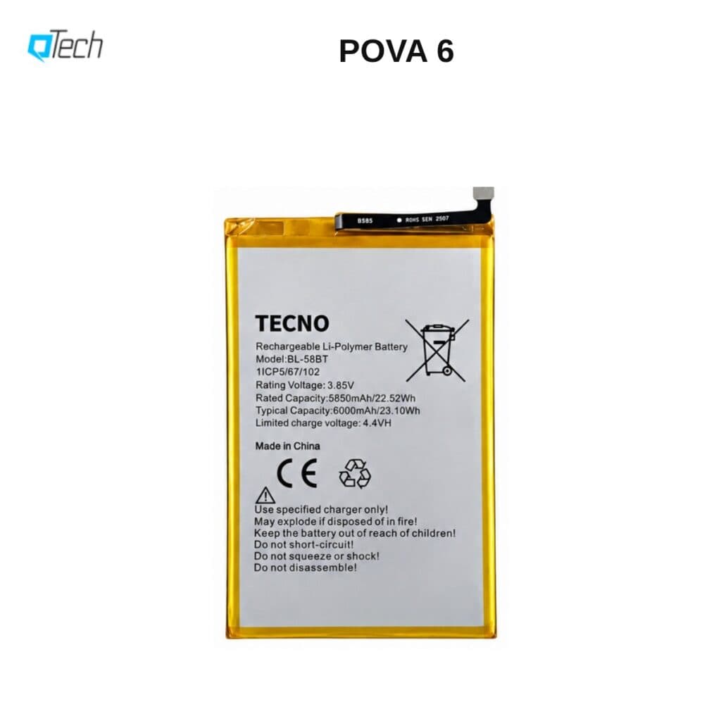 Tecno POVA 6 Replacement Battery