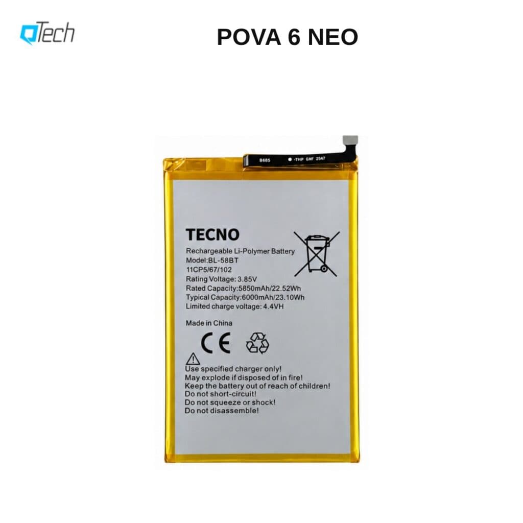 Tecno POVA 6 NEO Replacement Battery