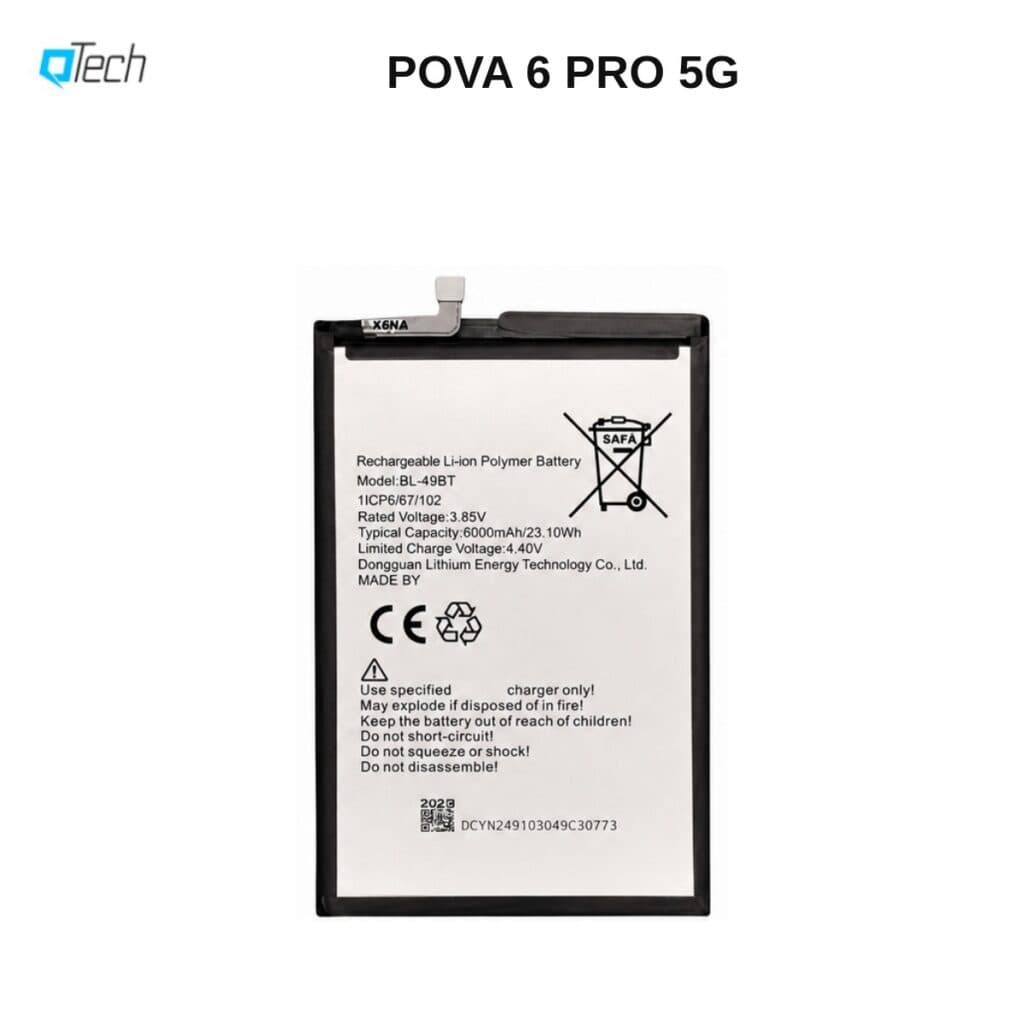 Tecno POVA 6 PRO 5G Replacement Battery