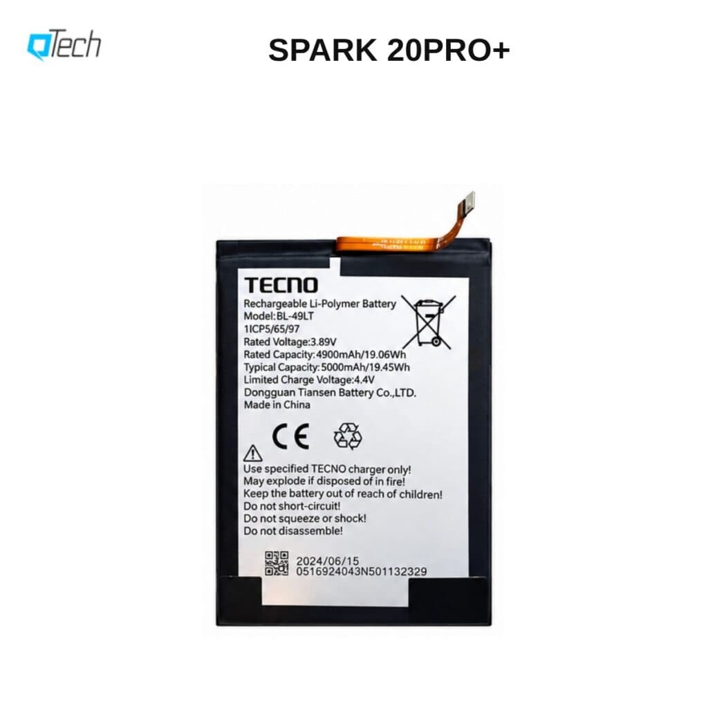 Tecno SPARK 20PRO+ Replacement Battery