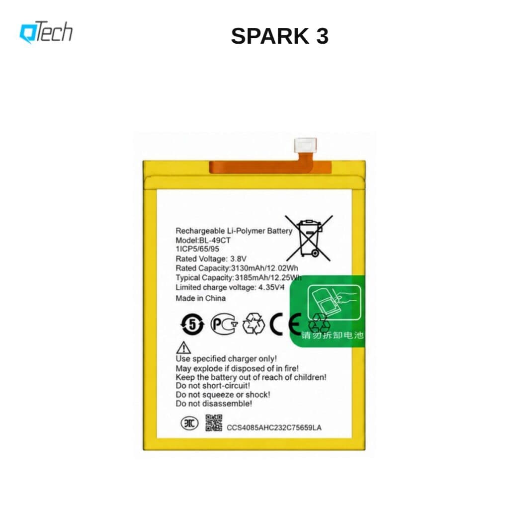 Tecno SPARK 3 Replacement Battery