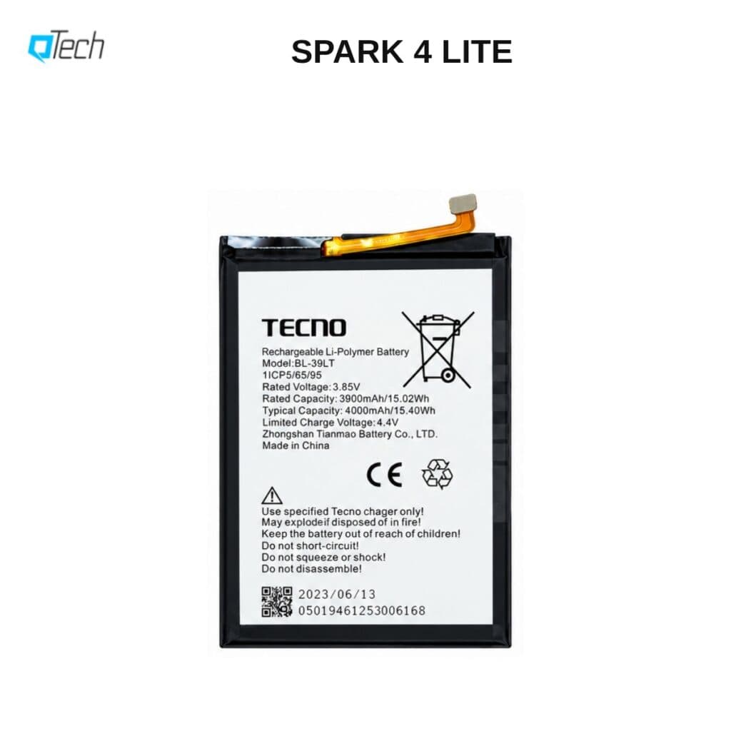 Tecno SPARK 4 LITE Replacement Battery