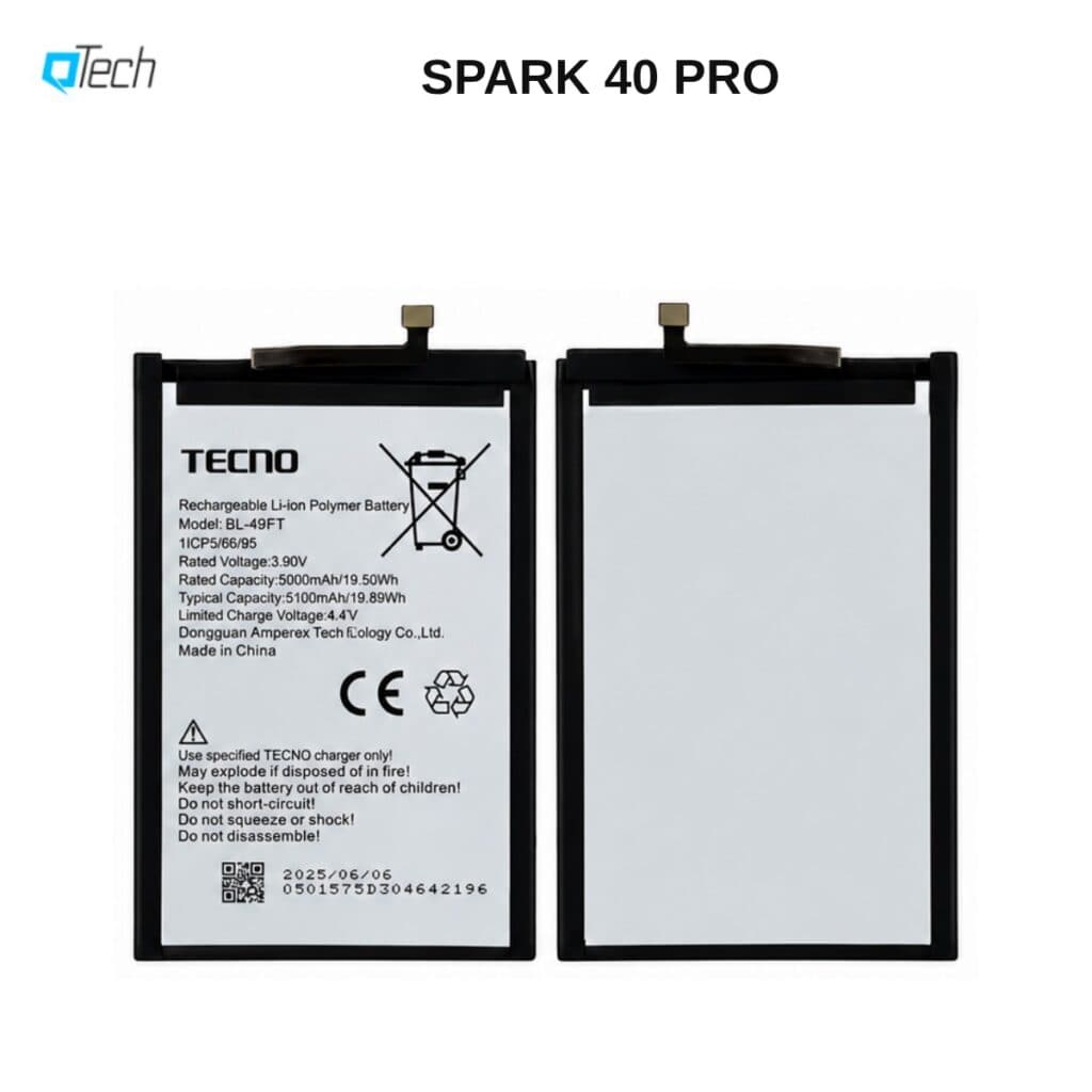 Tecno SPARK 40 PRO Replacement Battery
